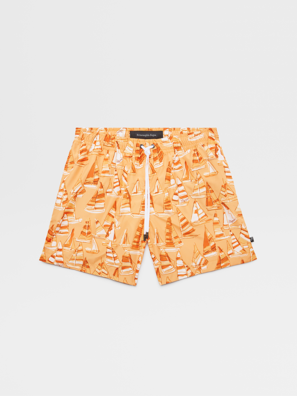 橙色航海图案微纤维平角泳裤